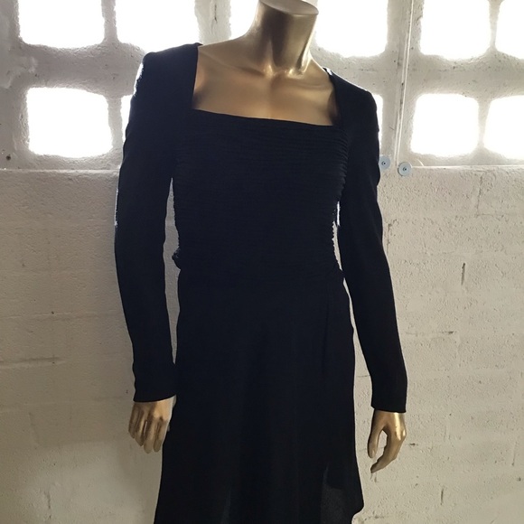 DEADSTOCK VINTAGE RENA LANGE BERGDORF GOODMAN WOOL LONG SLEEVE KNEE LENGTH DRESS - Picture 8 of 15